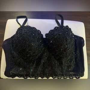 Windsor Black Sequin Lace Bra